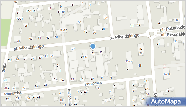 Tomaszów Mazowiecki, Aleja Piłsudskiego Józefa, marsz., 51, mapa Tomaszów Mazowiecki
