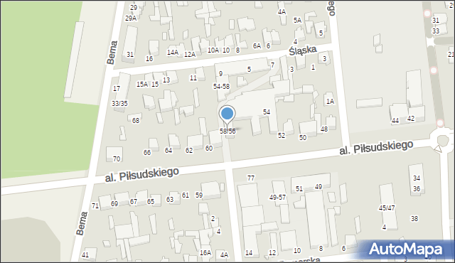 Tomaszów Mazowiecki, Aleja Piłsudskiego Józefa, marsz., 58/56, mapa Tomaszów Mazowiecki