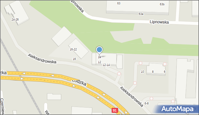 Toruń, Aleksandrowska, 14, mapa Torunia