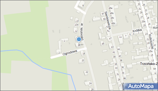 Trzcińsko-Zdrój, Aleja Wolności, 16, mapa Trzcińsko-Zdrój