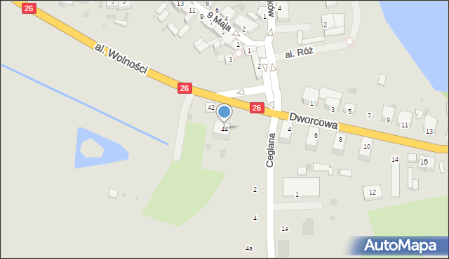 Trzcińsko-Zdrój, Aleja Wolności, 44, mapa Trzcińsko-Zdrój