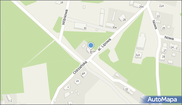 Trzebiechów, Aleja Lipowa, 32, mapa Trzebiechów