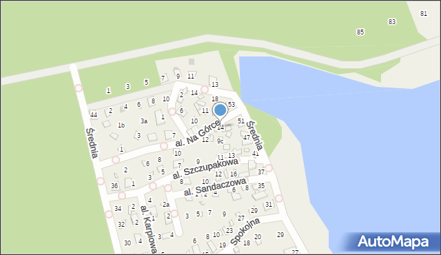 Turawa, Aleja na Górce, 14, mapa Turawa