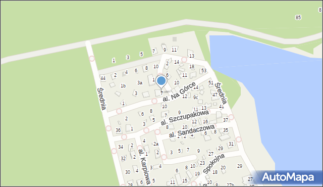 Turawa, Aleja na Górce, 7, mapa Turawa