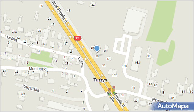 Tuszyn, Aleja Jana Pawła II, 38, mapa Tuszyn