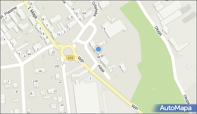 Twardogóra, Aleje, 4a, mapa Twardogóra