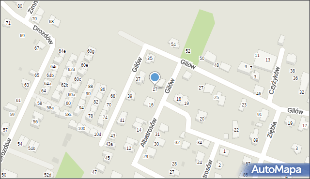 Tychy, Albatrosów, 17, mapa Tychów