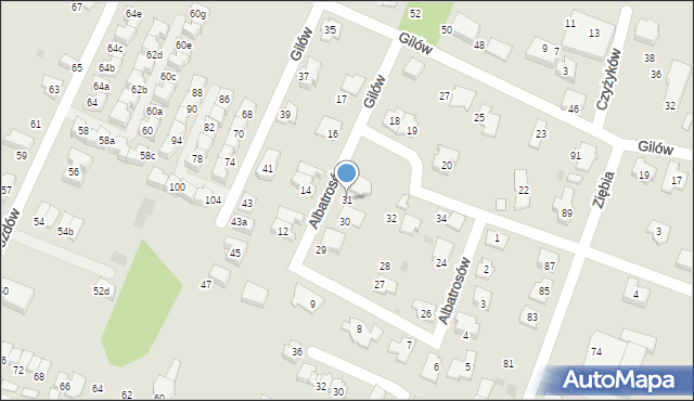 Tychy, Albatrosów, 31, mapa Tychów