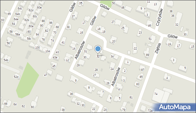 Tychy, Albatrosów, 32, mapa Tychów