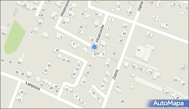 Tychy, Albatrosów, 6, mapa Tychów