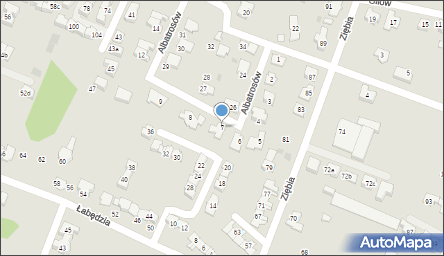 Tychy, Albatrosów, 7, mapa Tychów