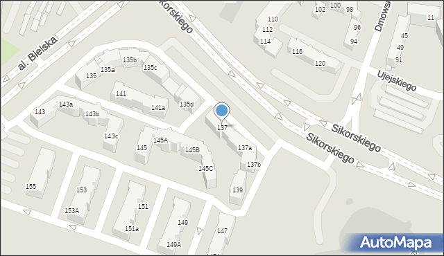 Tychy, Aleja Bielska, 137, mapa Tychów