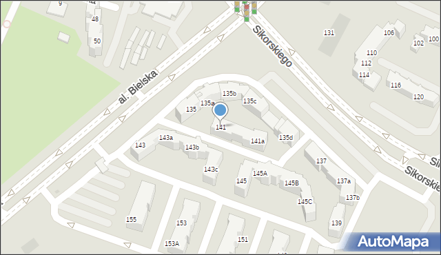 Tychy, Aleja Bielska, 141, mapa Tychów