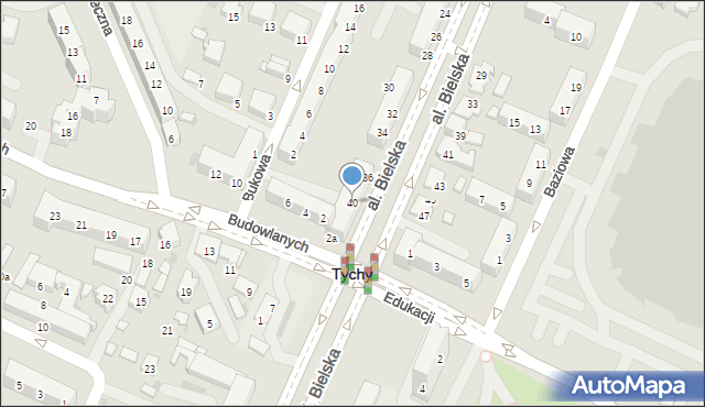Tychy, Aleja Bielska, 40, mapa Tychów