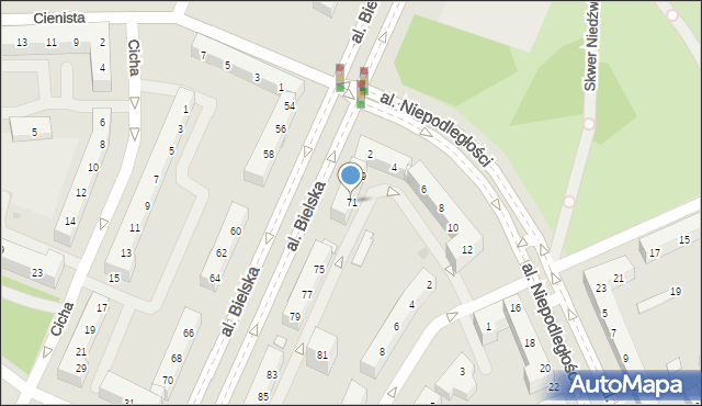 Tychy, Aleja Bielska, 71, mapa Tychów