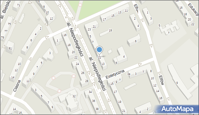 Tychy, Aleja Niepodległości, 11, mapa Tychów