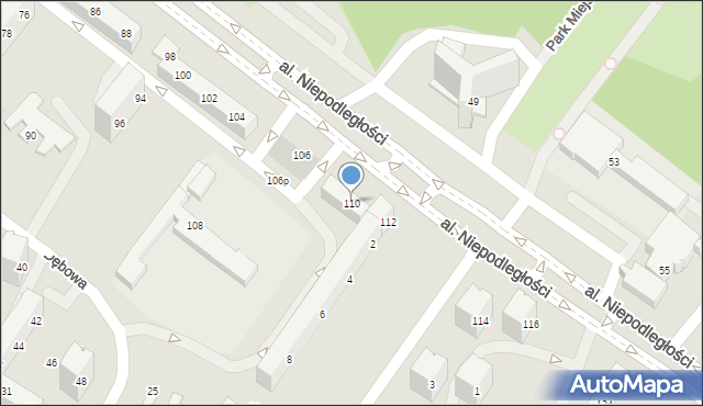 Tychy, Aleja Niepodległości, 110, mapa Tychów