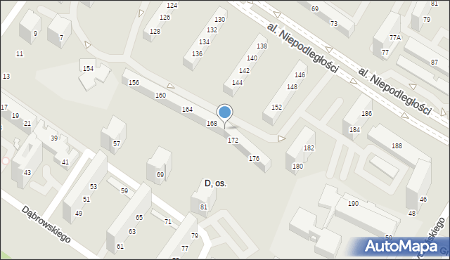 Tychy, Aleja Niepodległości, 170, mapa Tychów