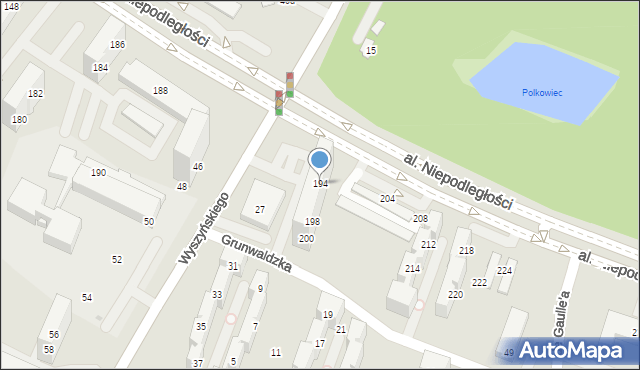 Tychy, Aleja Niepodległości, 194, mapa Tychów