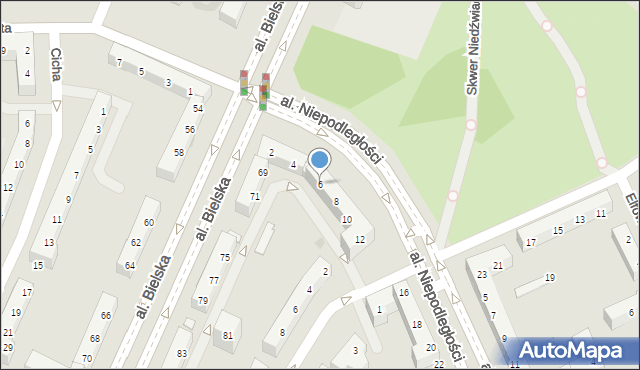 Tychy, Aleja Niepodległości, 6, mapa Tychów