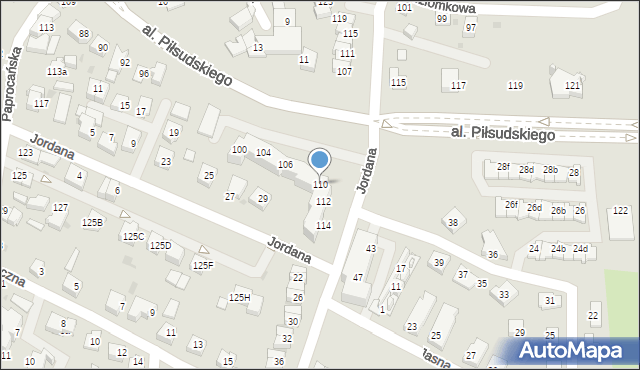 Tychy, Aleja Piłsudskiego Józefa, marsz., 110, mapa Tychów