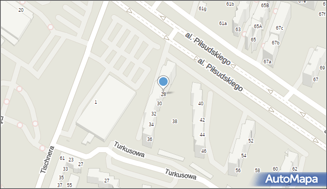Tychy, Aleja Piłsudskiego Józefa, marsz., 28, mapa Tychów