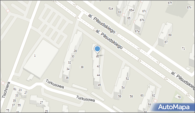 Tychy, Aleja Piłsudskiego Józefa, marsz., 40, mapa Tychów