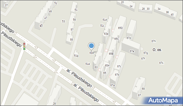 Tychy, Aleja Piłsudskiego Józefa, marsz., 61b, mapa Tychów