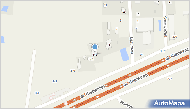 Urzut, Aleja Katowicka, 342, mapa Urzut