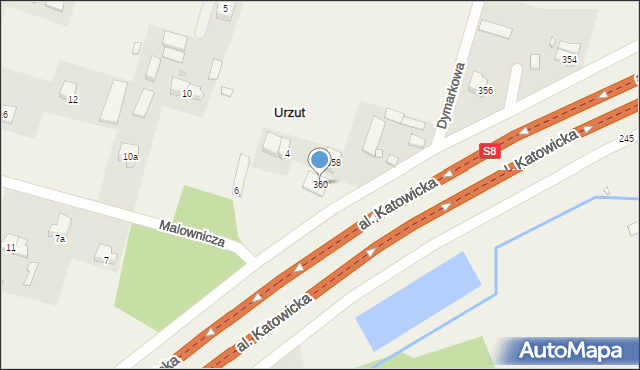 Urzut, Aleja Katowicka, 360, mapa Urzut