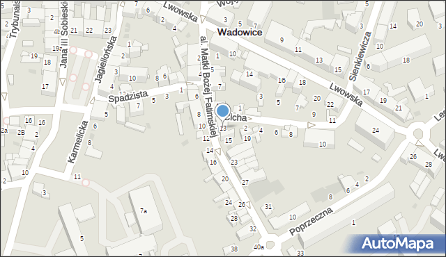 Wadowice, Aleja Matki Bożej Fatimskiej, 13, mapa Wadowice