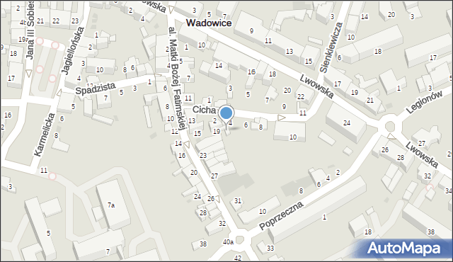 Wadowice, Aleja Matki Bożej Fatimskiej, 21, mapa Wadowice