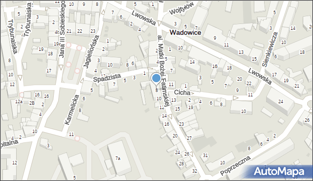 Wadowice, Aleja Matki Bożej Fatimskiej, 8, mapa Wadowice
