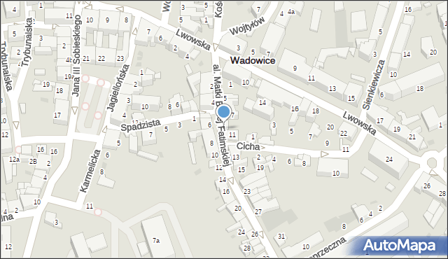 Wadowice, Aleja Matki Bożej Fatimskiej, 9, mapa Wadowice