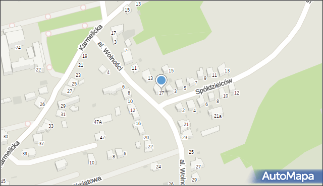 Wadowice, Aleja Wolności, 17, mapa Wadowice