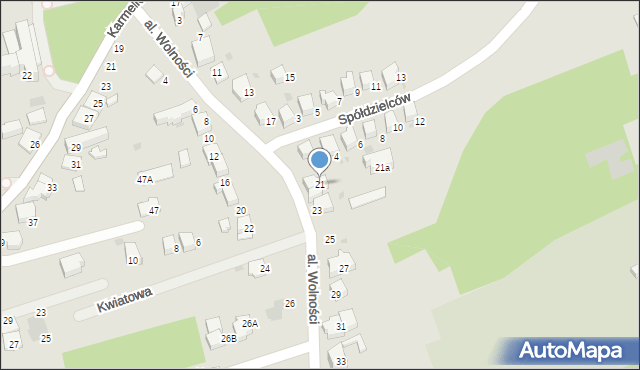 Wadowice, Aleja Wolności, 21, mapa Wadowice