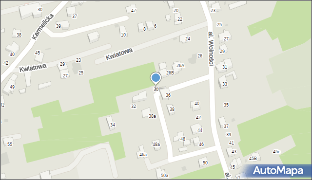 Wadowice, Aleja Wolności, 30, mapa Wadowice