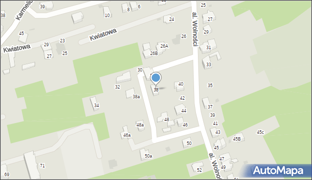 Wadowice, Aleja Wolności, 38, mapa Wadowice