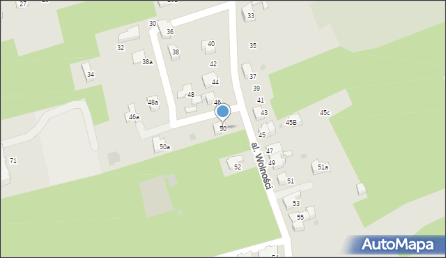 Wadowice, Aleja Wolności, 50, mapa Wadowice
