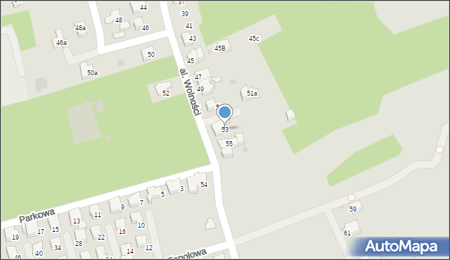 Wadowice, Aleja Wolności, 53, mapa Wadowice