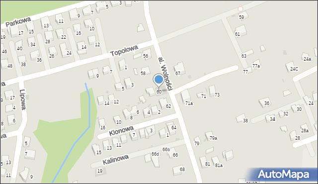 Wadowice, Aleja Wolności, 60, mapa Wadowice