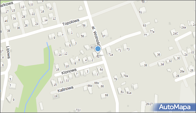 Wadowice, Aleja Wolności, 62, mapa Wadowice