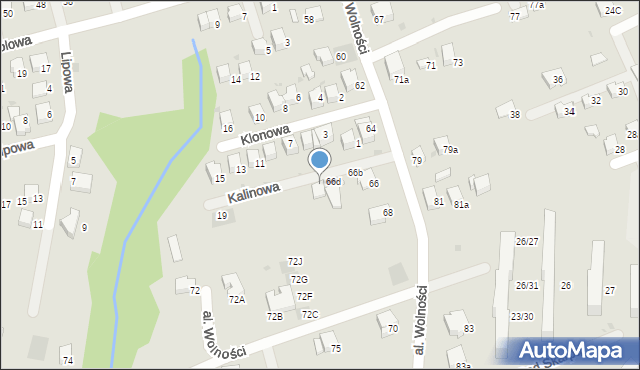 Wadowice, Aleja Wolności, 66f, mapa Wadowice
