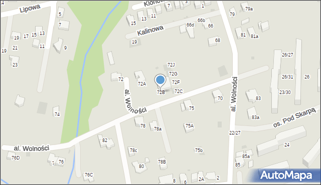 Wadowice, Aleja Wolności, 72B, mapa Wadowice