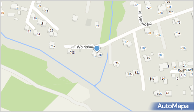 Wadowice, Aleja Wolności, 76b, mapa Wadowice