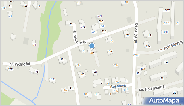 Wadowice, Aleja Wolności, 78a, mapa Wadowice