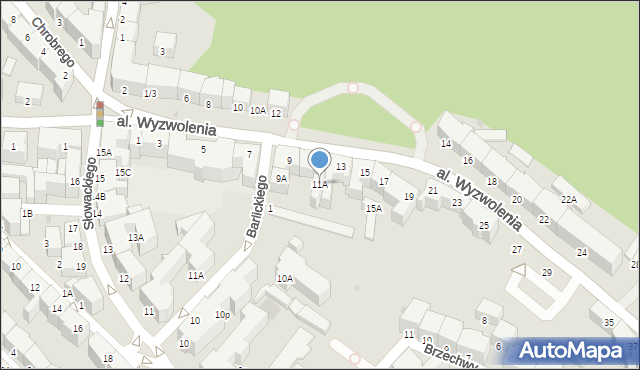 Wałbrzych, Aleja Wyzwolenia, 11A, mapa Wałbrzycha