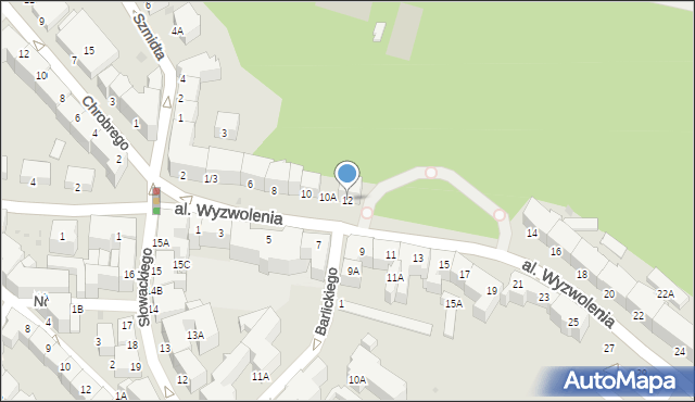 Wałbrzych, Aleja Wyzwolenia, 12, mapa Wałbrzycha