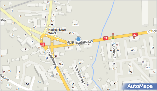 Wałcz, Aleja Piłsudskiego Józefa, marsz., 29, mapa Wałcz