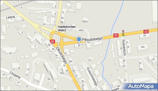 Wałcz, Aleja Piłsudskiego Józefa, marsz., 31, mapa Wałcz